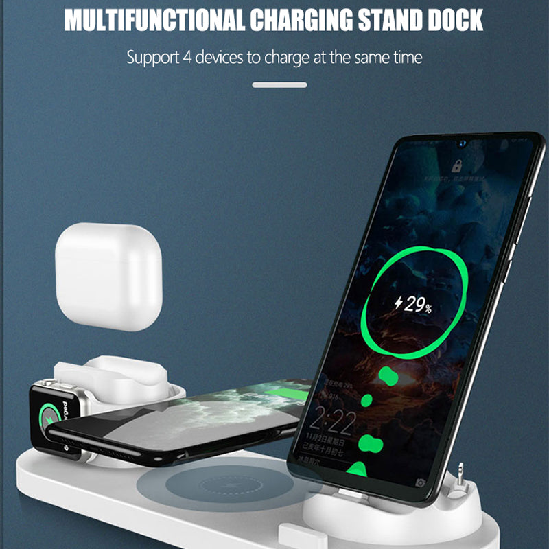 7-in-1 Charging Station Fast Wireless Charger | Fast Charging Dock 30W USB Type C Apple Watch, AirPods, Smartphones, Apple iPhone, Samsung, iOS & Android Fast Charger