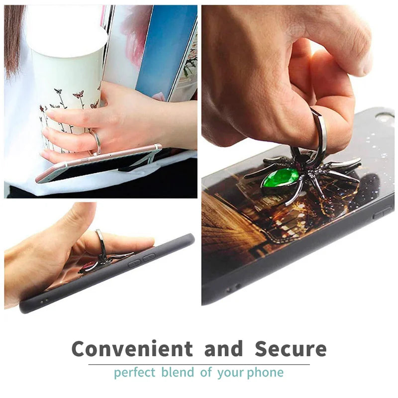 Universaler Luxus-Bling-Diamant-Metall-Spinne Handy-Fingerringhalter, 360° drehbarer Ständer für Apple iPhone, Samsung