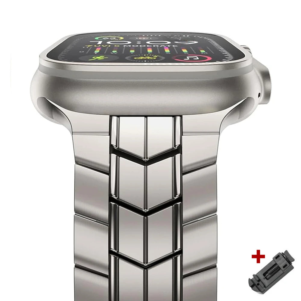 Luxus Apple Watch Armband 41mm 45mm 40mm 44mm - Herren Business Edelstahl-Armband für iWatch Serie 9 8 7 - Phone Heaven Zone
