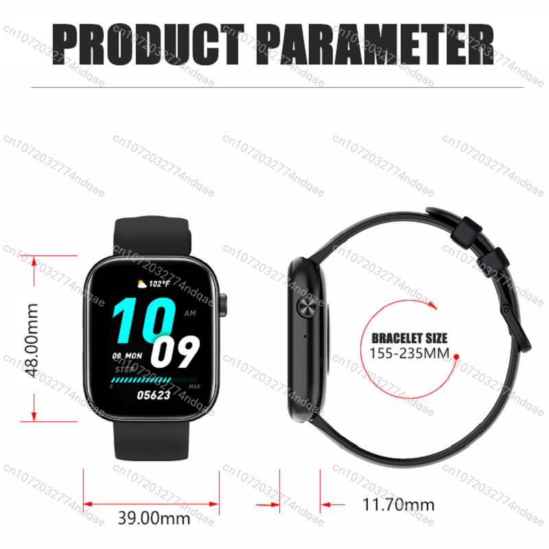 Premium Smartwatch Unisex – Fitness Watch with AI, Voice Calls, ECG, Blood Glucose Monitoring, Health Tracking, IP68 Waterproof, Step Counter, Heart Rate & Sleep Monitor, Notifications & Voice Assistant – For Women & Men