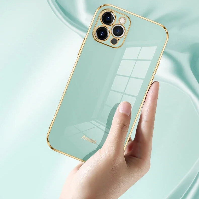 Hochwertiges einfarbiges Silikon Hülle, MagSafe, Abdeckung, | Apple iPhone 15/14/11/12/13 Pro Max/Mini Plus - Quadratische Beschichtung, Glänzend, Stoßfeste Schutzhülle - Phone Heaven Zone