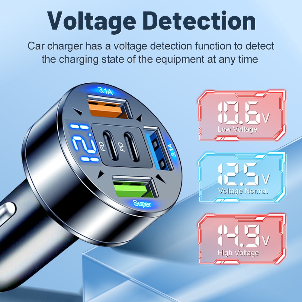 2024 Premium Bluetooth 5.2 FM Transmitter for Car, FM/Aux Bluetooth Adapter, Auto USB Charger, Bass Boost, 3-Port Charger | Car USB Charger Smartphones, Apple iPhone, Samsung, iOS & Android