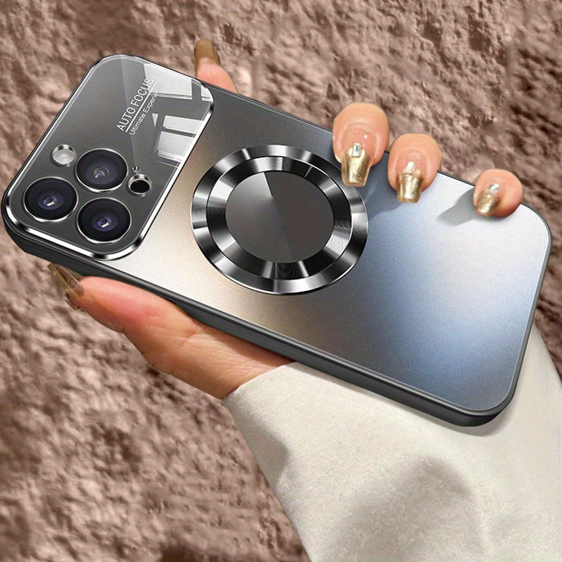 Luxury Matte Magnetic iPhone Case with Glass Lens Camera Protection | Shockproof & MagSafe Compatible | Armor Protective Cover for Apple iPhone 16/15/14/13/12 Pro Max Plus Mini | Limited Edition
