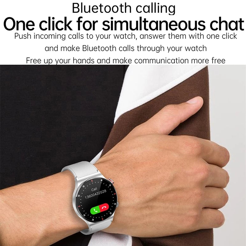 Premium Smartwatch für Männer | Uhr 4 Pro mit AMOLED HD Bildschirm Bluetooth Anruf, GPS Herzfrequenzmessung