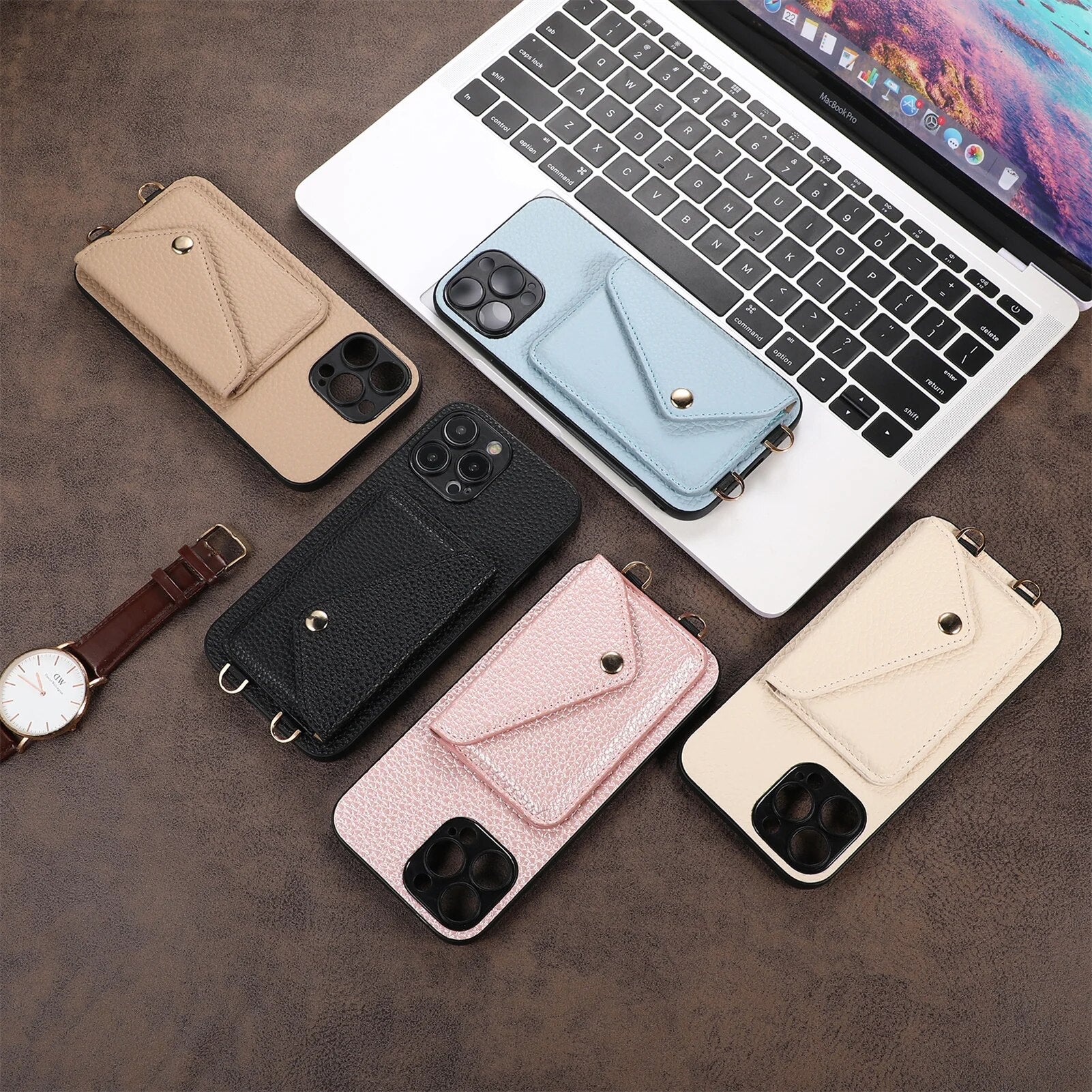 Hochwertige Crossbody-Brieftaschen-Ledertasche mit Kartenhalter und Portemonnaie-Funktion | Apple iPhone-Hülle mit Umhängeband und Geldbörsenfunktion - Phone Heaven Zone