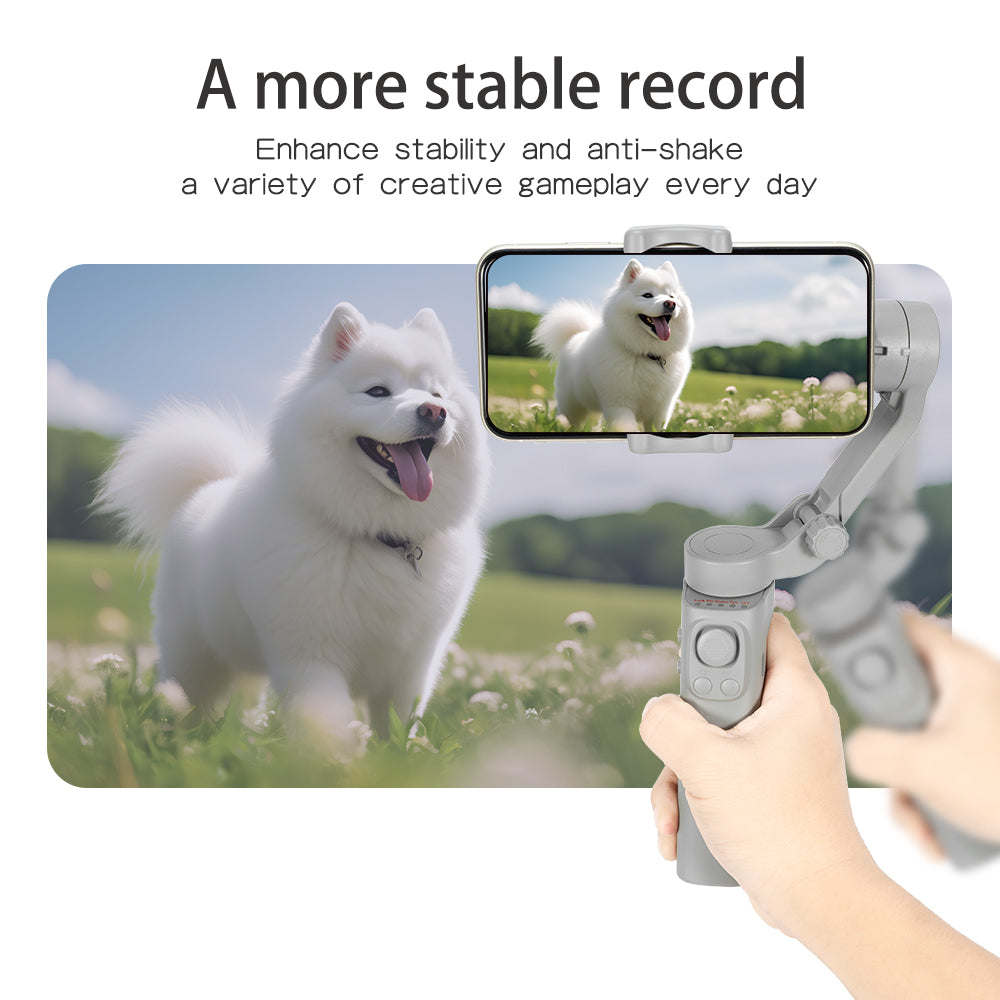3-Achsen Faltbarer Handheld-Gimbal-Stabilisator Smartphones: Hochwertige Anti-Wackel Videoaufnahme | iPhone &