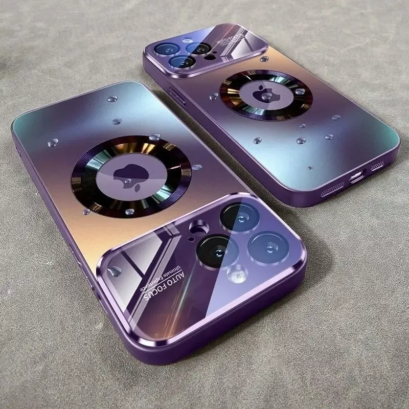 Luxury Matte Magnetic iPhone Case with Glass Lens Camera Protection | Shockproof & MagSafe Compatible | Armor Protective Cover for Apple iPhone 16/15/14/13/12 Pro Max Plus Mini | Limited Edition
