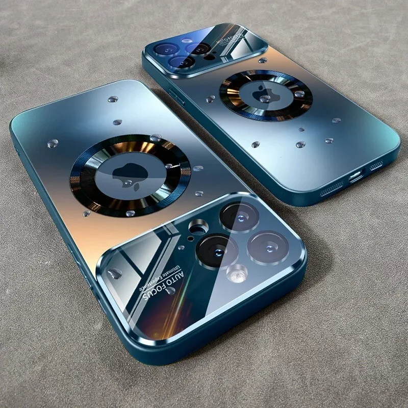 Luxury Matte Magnetic iPhone Case with Glass Lens Camera Protection | Shockproof & MagSafe Compatible | Armor Protective Cover for Apple iPhone 16/15/14/13/12 Pro Max Plus Mini | Limited Edition