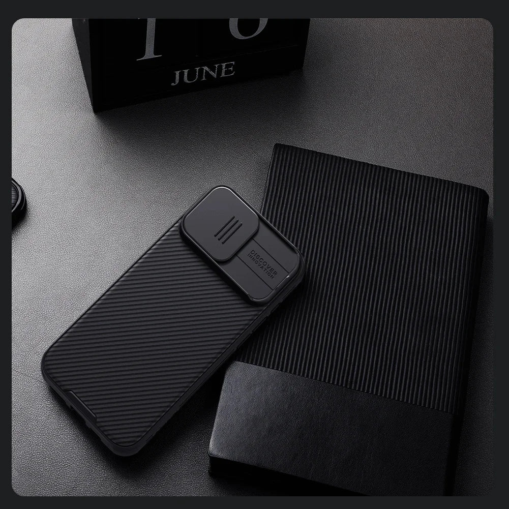 Premium Camera Slider Lens with Luxurious Leather Texture iPhone Case | MagSafe Case with Full Protection and Camera Lens Cover for Apple iPhone 16/15/14/13/12 Pro Max Plus Mini | Heavy Duty Phone Case | Premium Protective Case
