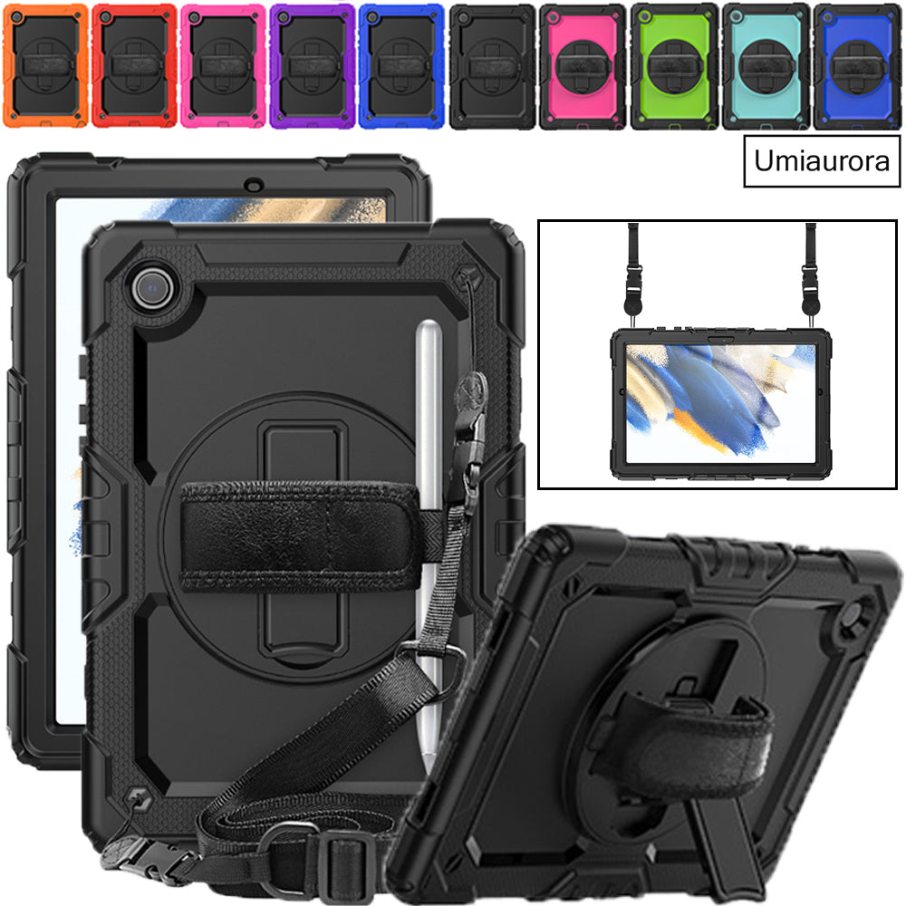 Premium Case: Apple iPad Hülle mit militärischem Schutz & Handschlaufe - Robustes Gehäuse & Cover für 10,2" 9. Gen, 9,7