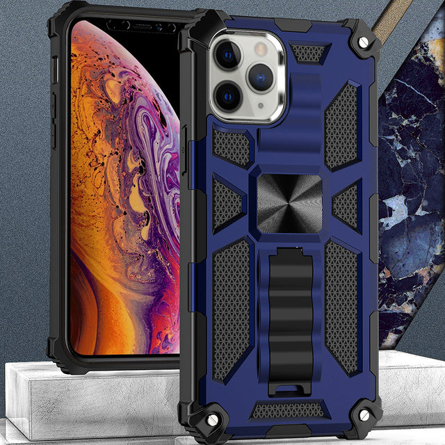 Hochwertige Hybrid-Militärpanzerung iPhone-Hülle MagSafe Case für Apple iPhone 15/14/13/12 Pro Max Plus mit eingebautem Ständer, Tarnung-Cover, Kamera-Rundumschutz und Bildschirmschutz Handyhülle - Phone Heaven Zone