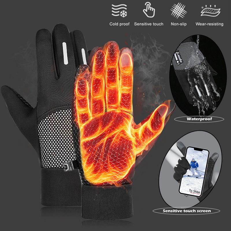 Hochwertige warme 3M-Laufhandschuhe für Radfahren, Touchscreen, Motorrad, Outdoor, Roller, winddicht, Sport, Reiten
