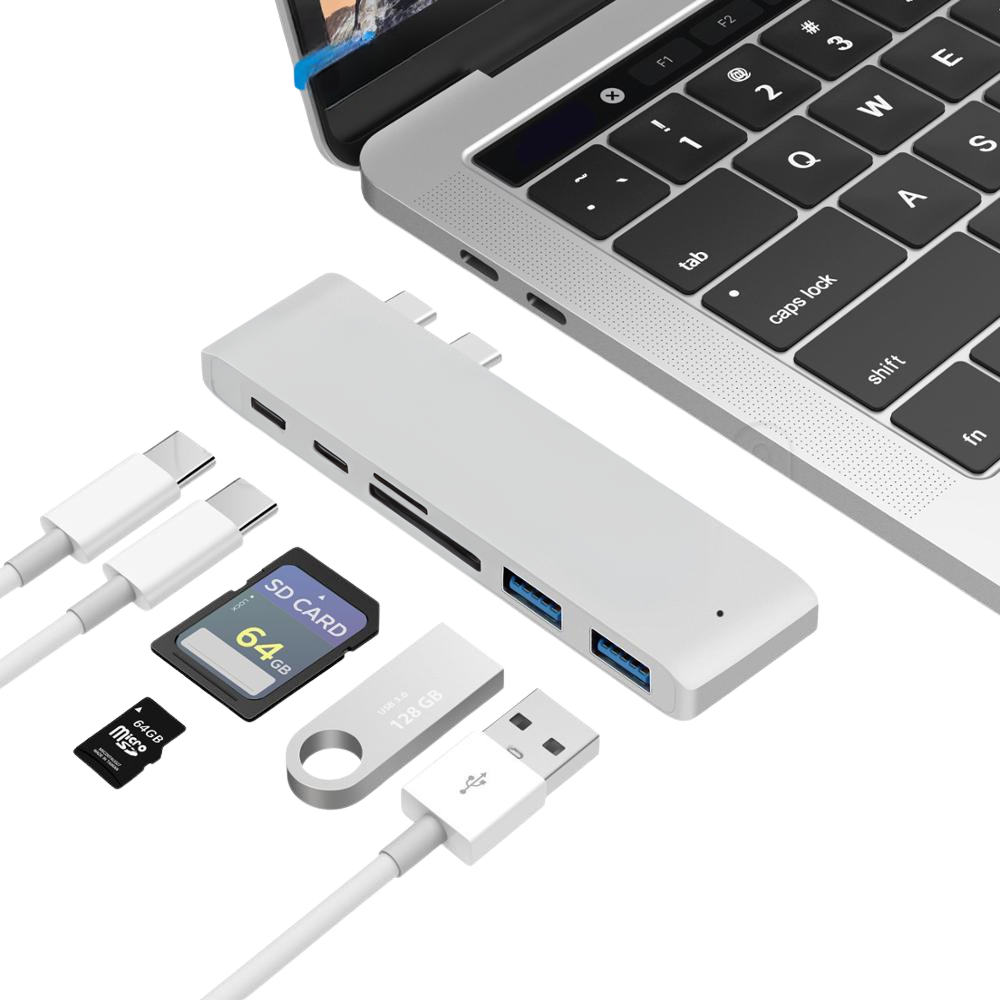 Premium USB-C Hub with HDMI 4K Adapter & Thunderbolt 3: USB 3.1 Type-C to 3.0 Hub - Enhanced Connectivity for Macbook Air/Pro/M3/M2/M1: 16,14,13-inch | 2024/2023/2022/2020 Series  Chips