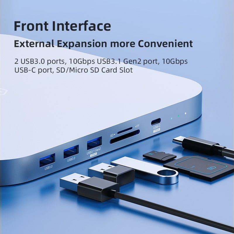 Hagibis USB-C Hub mit Festplattengehäuse, Hochwertiges Typ-C Docking Station, 2,5" SATA, NVMe M.2 SSD Case, 4K DP, USB