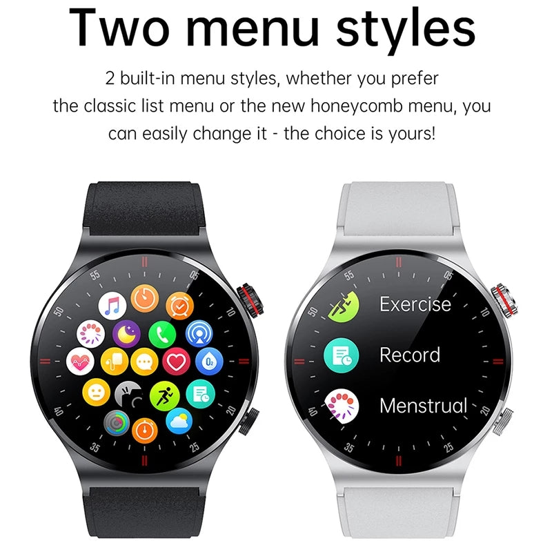 Premium Smartwatch für Männer | Uhr 4 Pro mit AMOLED HD Bildschirm Bluetooth Anruf, GPS Herzfrequenzmessung