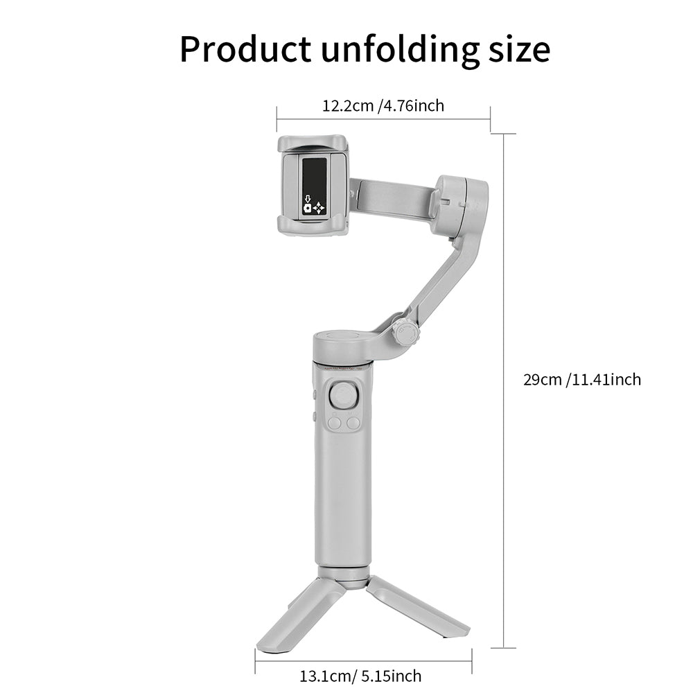 3-Achsen Faltbarer Handheld-Gimbal-Stabilisator Smartphones: Hochwertige Anti-Wackel Videoaufnahme | iPhone &