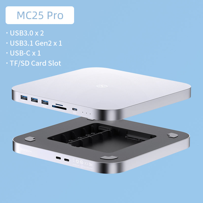 Hagibis USB-C Hub mit Festplattengehäuse, Hochwertiges Typ-C Docking Station, 2,5" SATA, NVMe M.2 SSD Case, 4K DP, USB