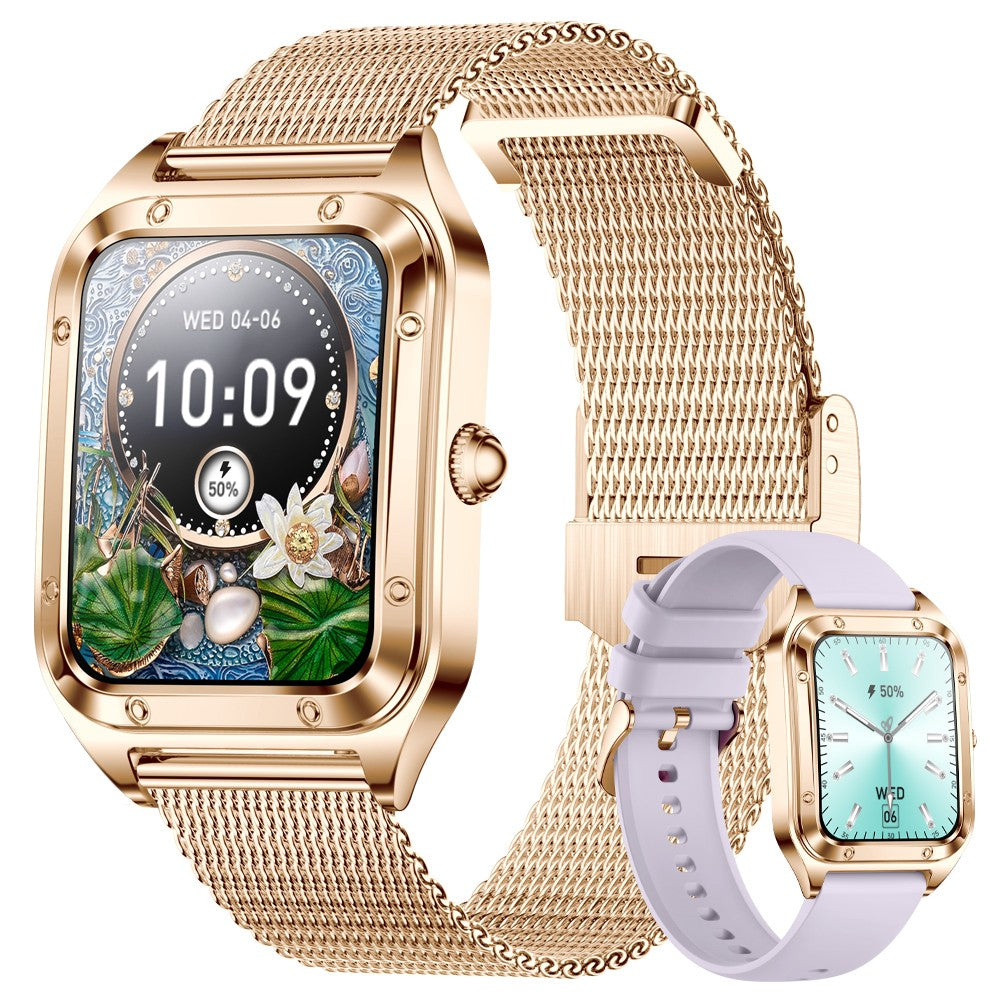 Luxus Mode Smartwatch für Damen | Bluetooth-Anruf, Blutdruckmessung, Multifunktions-Sportarmband, wasserdicht |