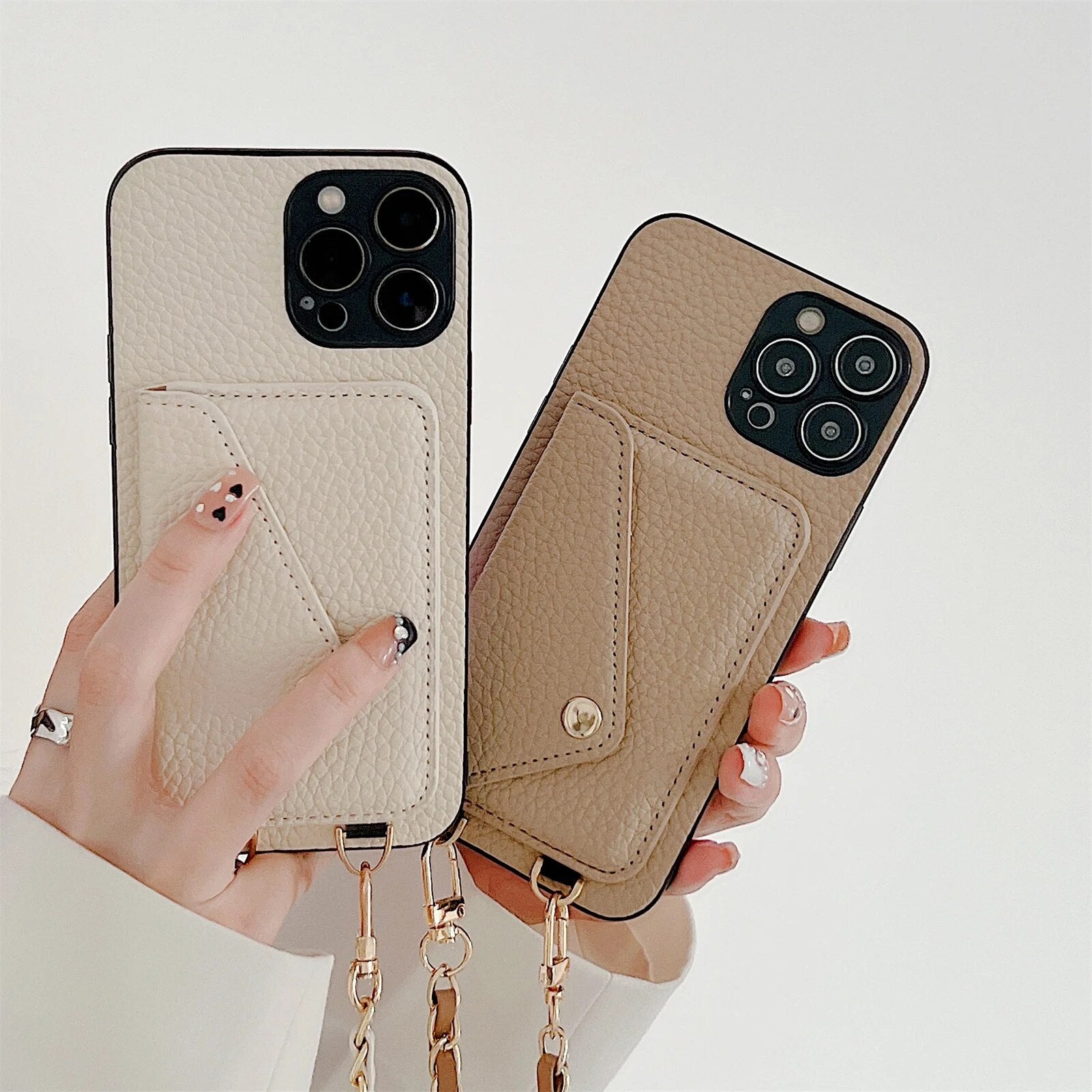 Hochwertige Crossbody-Brieftaschen-Ledertasche mit Kartenhalter und Portemonnaie-Funktion | Apple iPhone-Hülle mit Umhängeband und Geldbörsenfunktion - Phone Heaven Zone