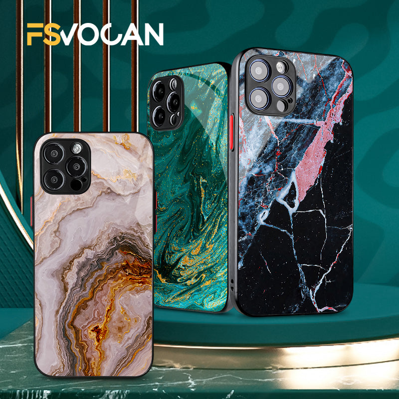 Luxury Gold Frame Marble iPhone Case Shockproof Cover | MagSafe Phone Case for Apple iPhone 16/15/14/13/12 Pro Max Plus Mini | Camera Protector, Cover & Armor Protective Case