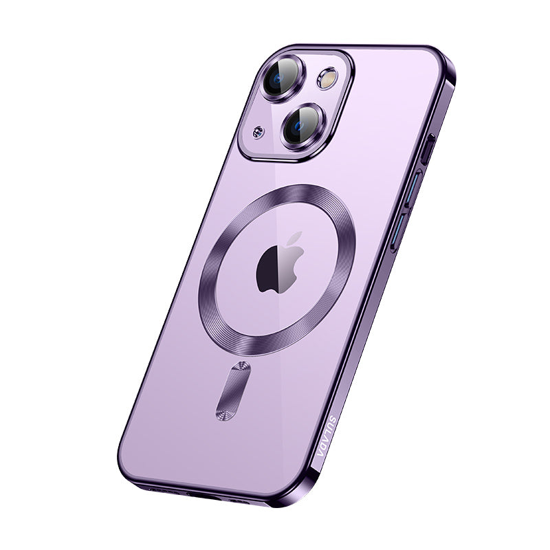 Luxury Ultra-Thin iPhone Case with MagSafe: 360° Full Metal and Glass Protection, Magnetic Adsorption | Shockproof with Glass Lens Camera Protection | Stylish Phone Cover for Apple iPhone 16/16e, 15, 14, 13, 12 Pro Max, Pro, Plus & Mini