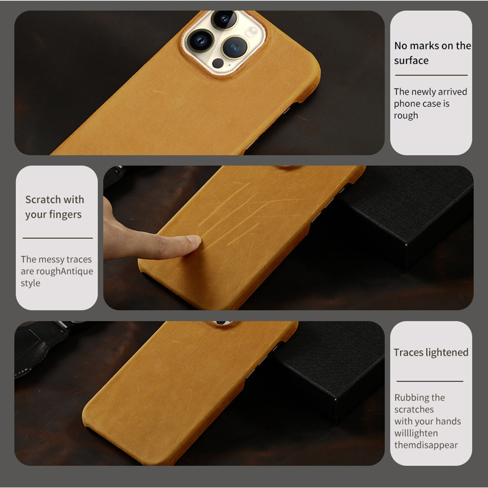 High-Quality Genuine Leather iPhone Case with Strap and Protective Cover | MagSafe Case with 360-Degree Protection & Camera Lens Protection for Apple iPhone 16/16e, 15, 14, 13, 12 Pro Max, Pro, Plus & Mini Cover | Shockproof Phone Case with Armor Shell