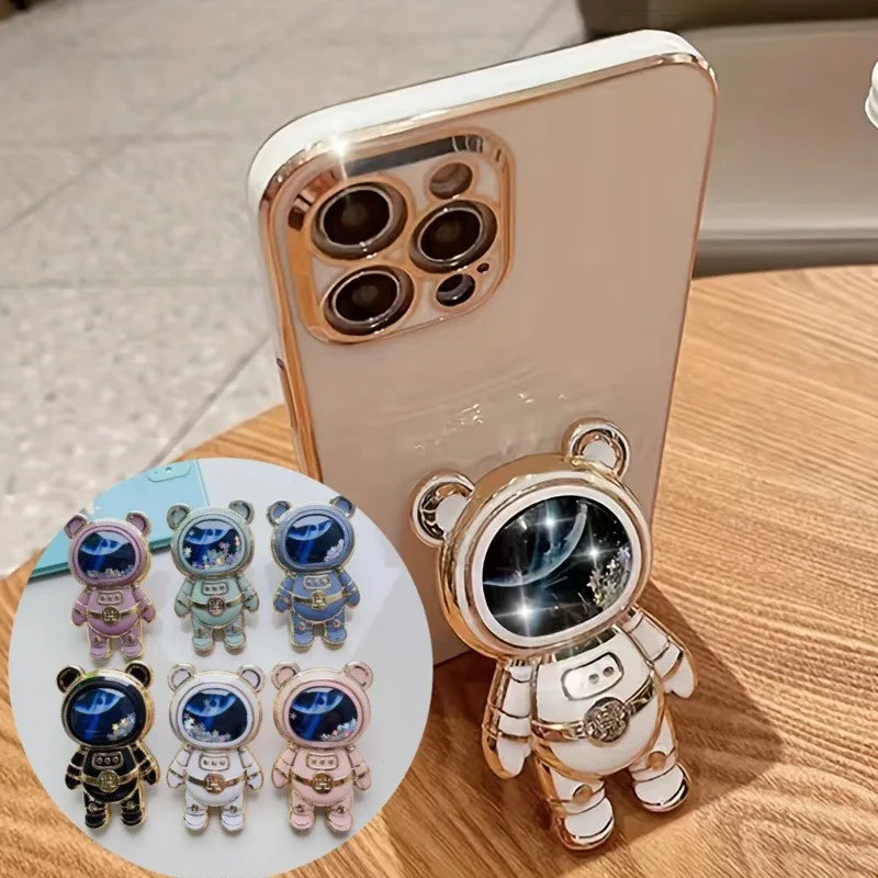 Luxury Crossbody Lanyard Astronaut Phone Holder and Stand iPhone Case | MagSafe Case with 360-Degree Protection and Camera Lens Cover for Apple iPhone 16/15/14/13/12 Pro Max, Plus Mini Cover | Armor Phone Case | Premium Protective Cover