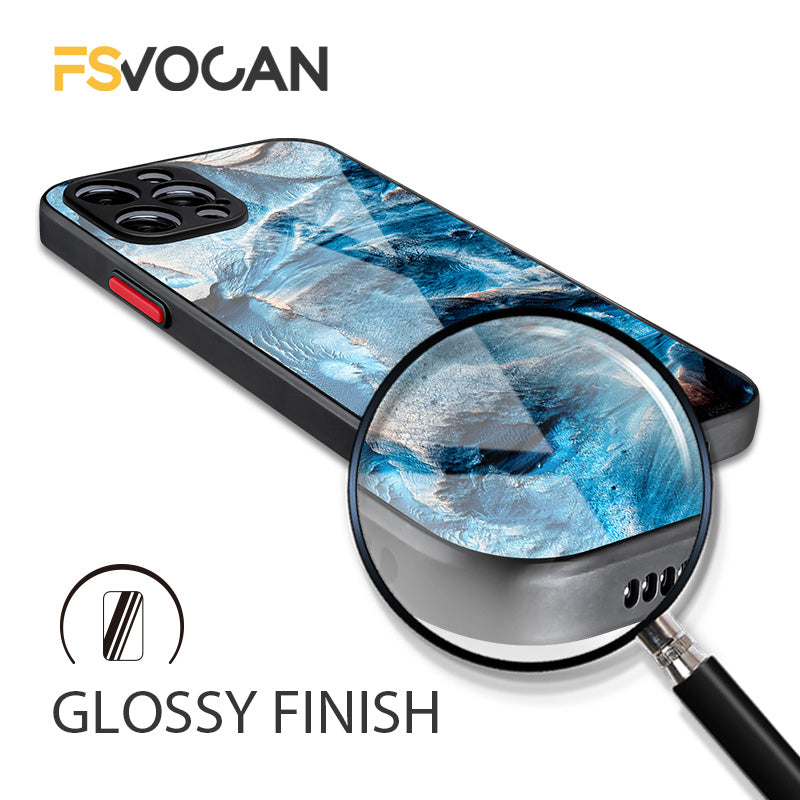 Luxury Gold Frame Marble iPhone Case Shockproof Cover | MagSafe Phone Case for Apple iPhone 16/15/14/13/12 Pro Max Plus Mini | Camera Protector, Cover & Armor Protective Case