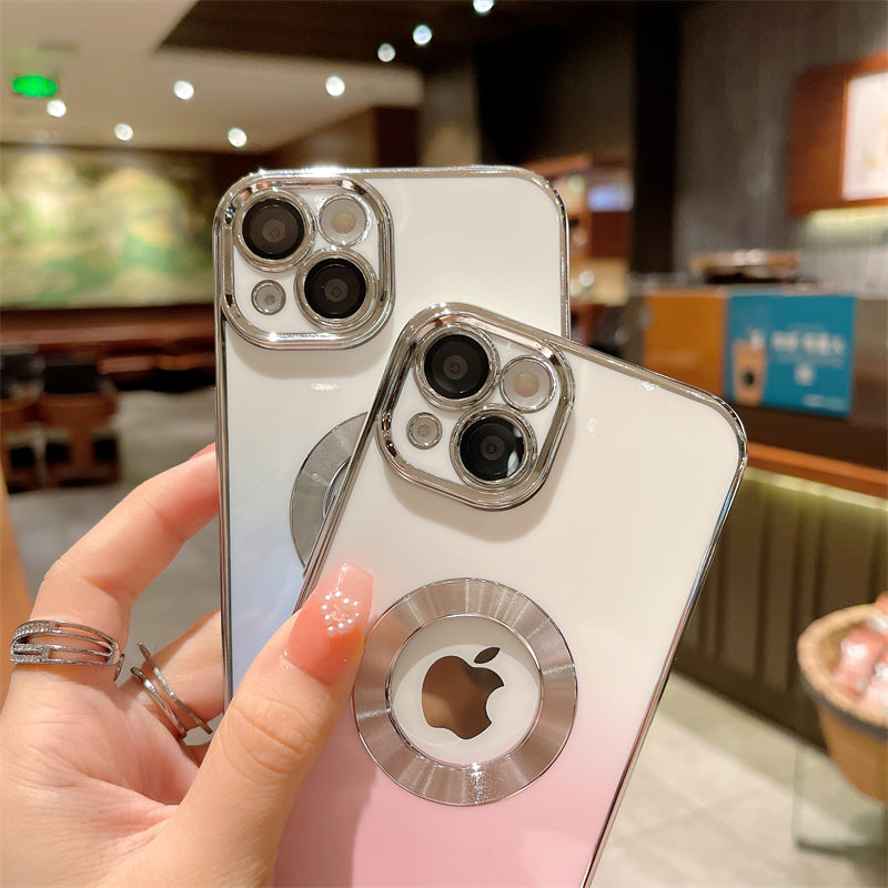 Luxury Plated Shockproof iPhone iPhone 16/15/14/13/12 Pro Max Plus Mini Case with MagSafe | Crystal Clear Glass, Enhanced Camera Protection & Elegant Silicone Design Cover