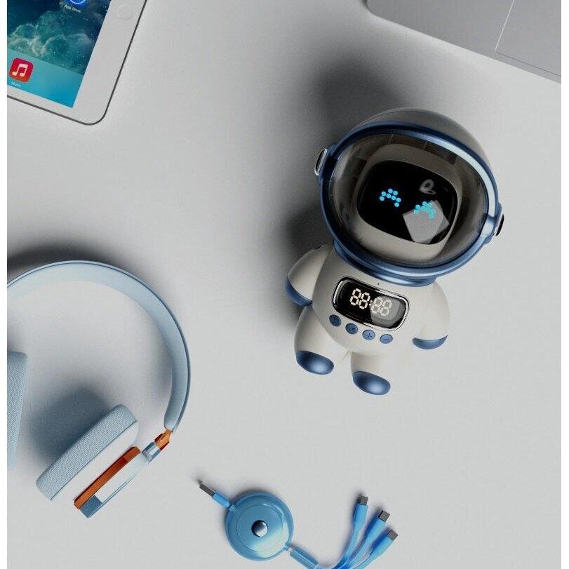 Premium Intelligenter Astronaut Bluetooth Lautsprecher | Kreativer Digitaler Smart Wecker FM Radio 