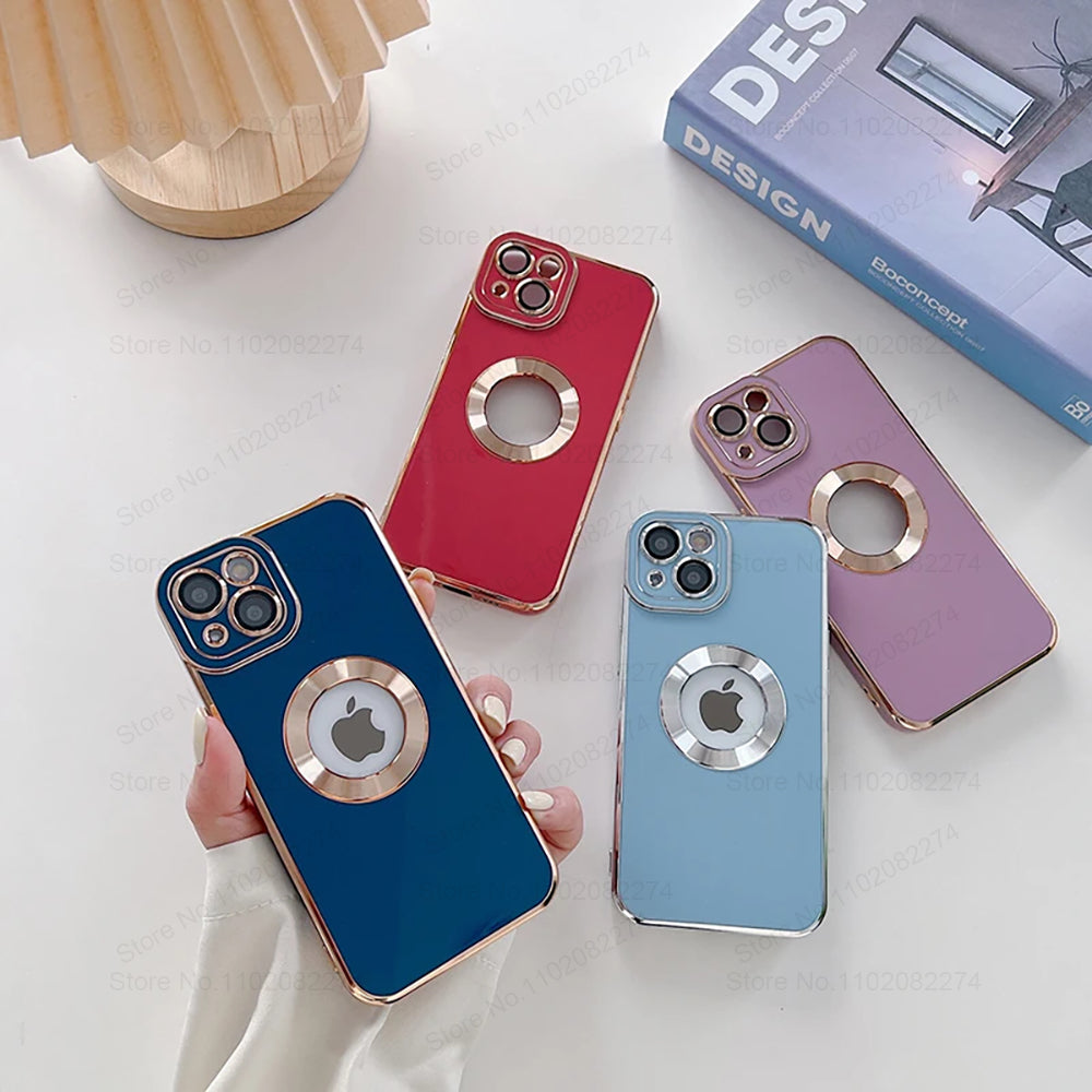 Luxury Plated Shockproof iPhone iPhone 16/15/14/13/12 Pro Max Plus Mini Case with MagSafe | Crystal Clear Glass, Enhanced Camera Protection & Elegant Silicone Design Cover