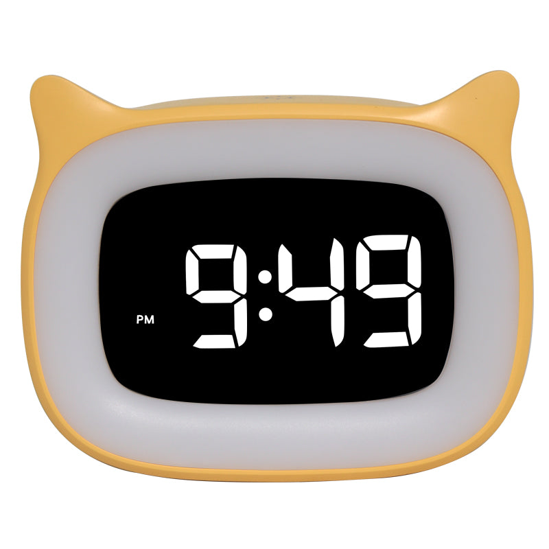 Premium Rechargeable Digital Alarm Clock with Night Light Touch Snooze Always-On Display Desktop Table Clock 12/24h Dual Alarm Music LED Clock 