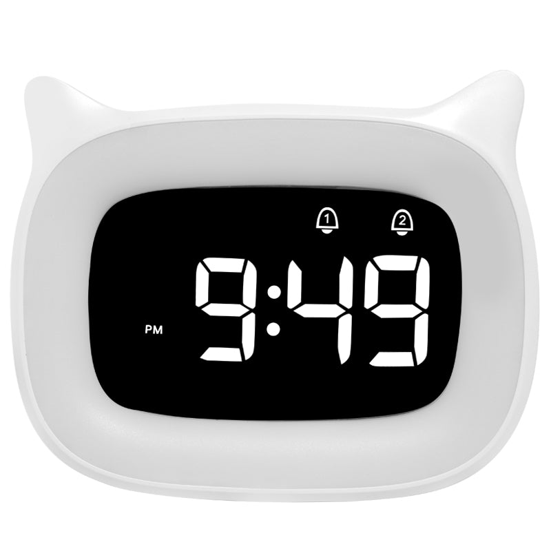 Premium Rechargeable Digital Alarm Clock with Night Light Touch Snooze Always-On Display Desktop Table Clock 12/24h Dual Alarm Music LED Clock 