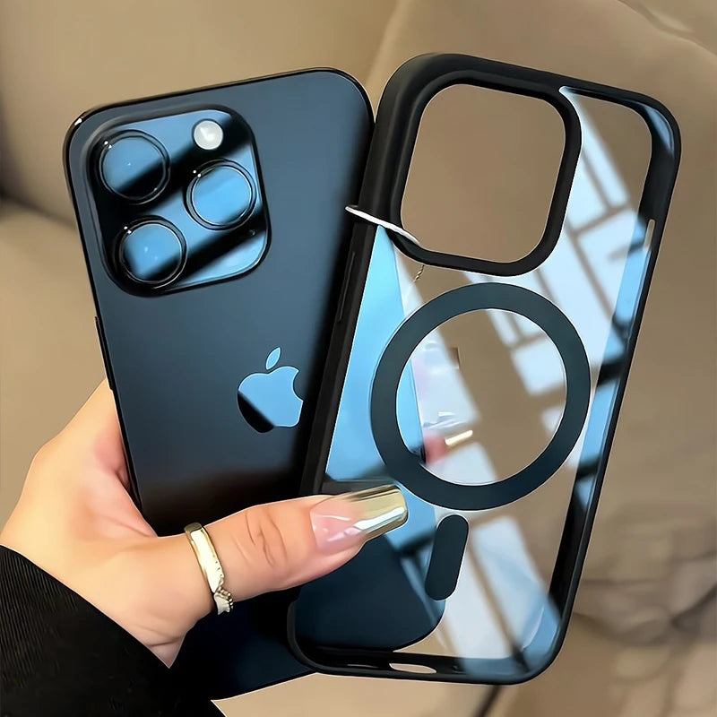 Premium iPhone Case Clear HD | Magnetic MagSafe & Wireless Charging | Shockproof Transparent Hybrid Armor with Camera Lens Protection for Apple iPhone 16/16e, 15, 14, 13, 12 Pro Max, Pro, Plus & Mini Cover