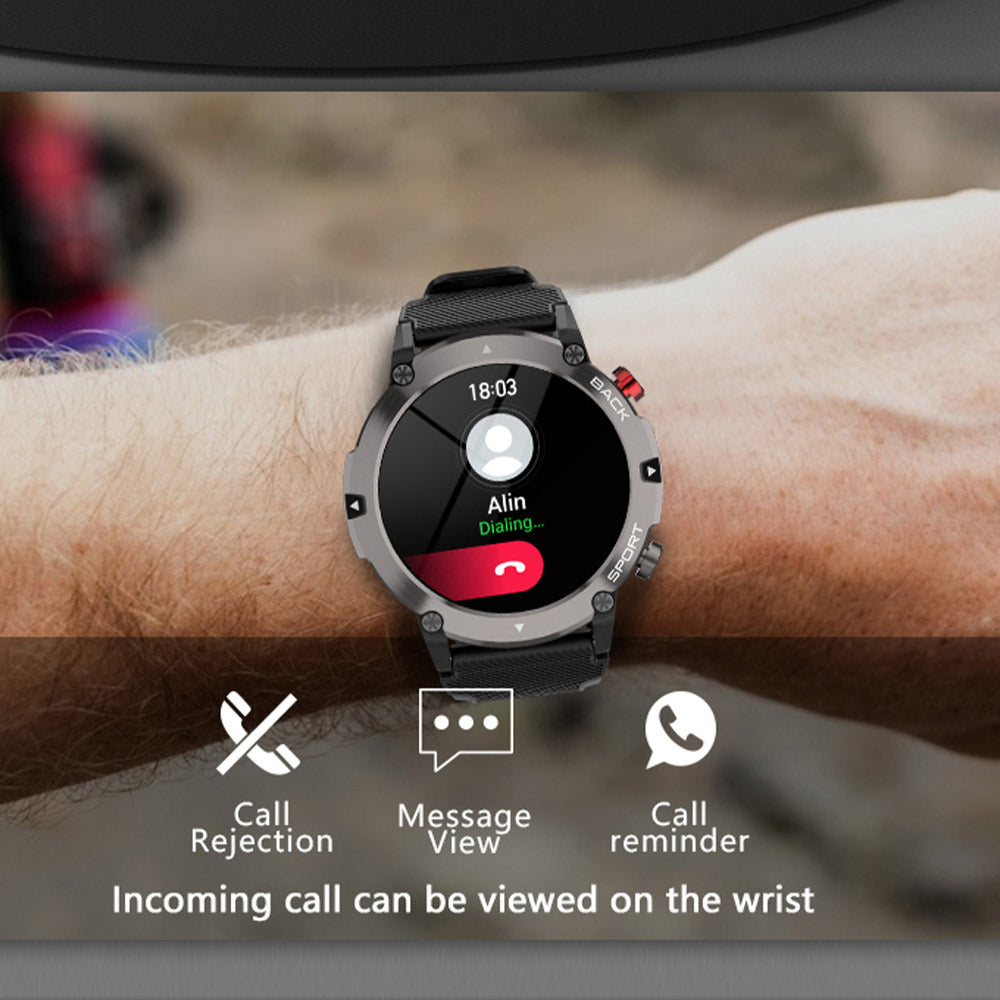 Premium Outdoor Smartwatch with GPS, Compass, NFC Access, IP68 Waterproof, Fitness & Health Tracker, 400mAh Battery, Heart Rate Monitor – Rugged Full-Touch Watch for Men & Women, Unisex Design, Ideal for Hiking, Sports & Daily Use