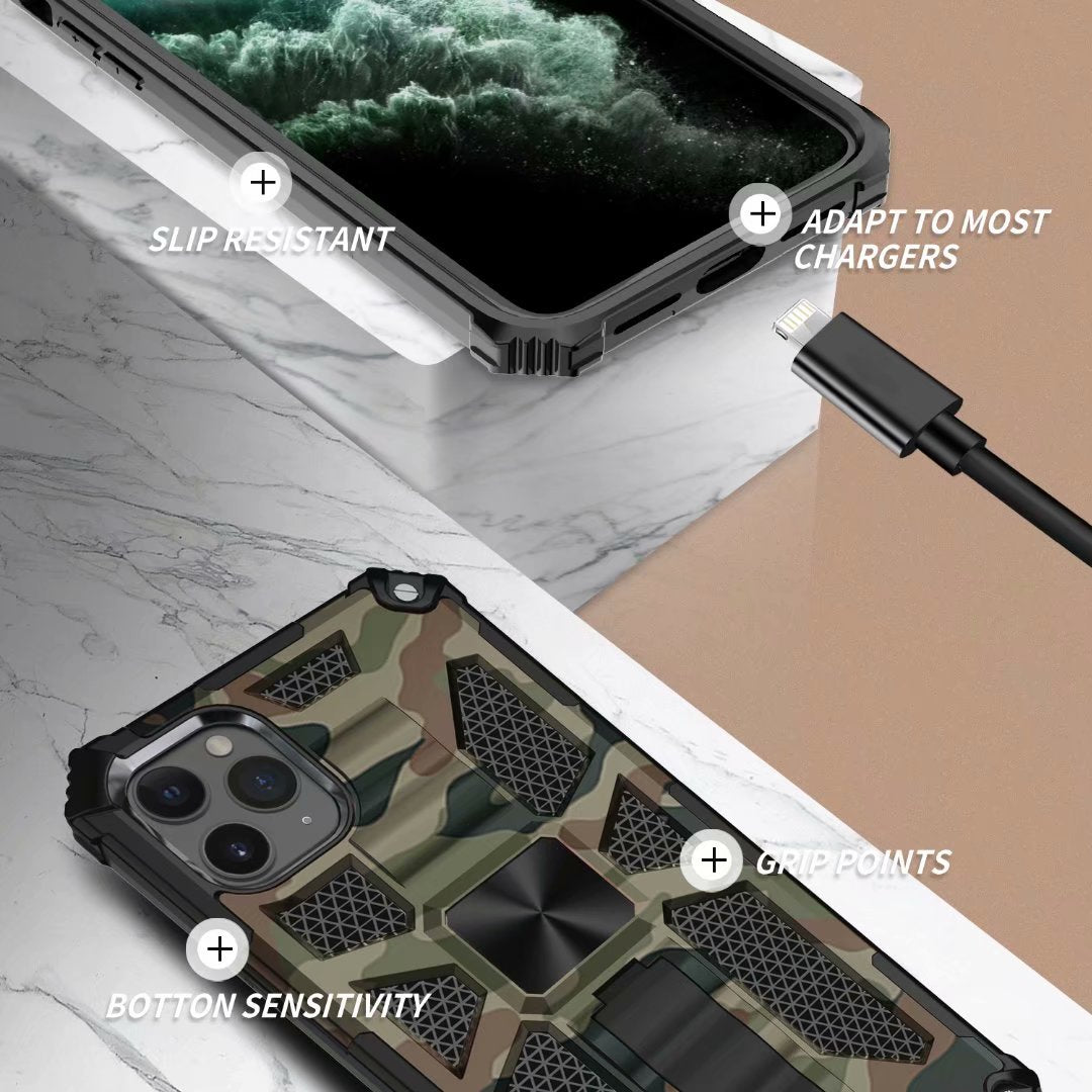 Hochwertige Hybrid-Militärpanzerung iPhone-Hülle MagSafe