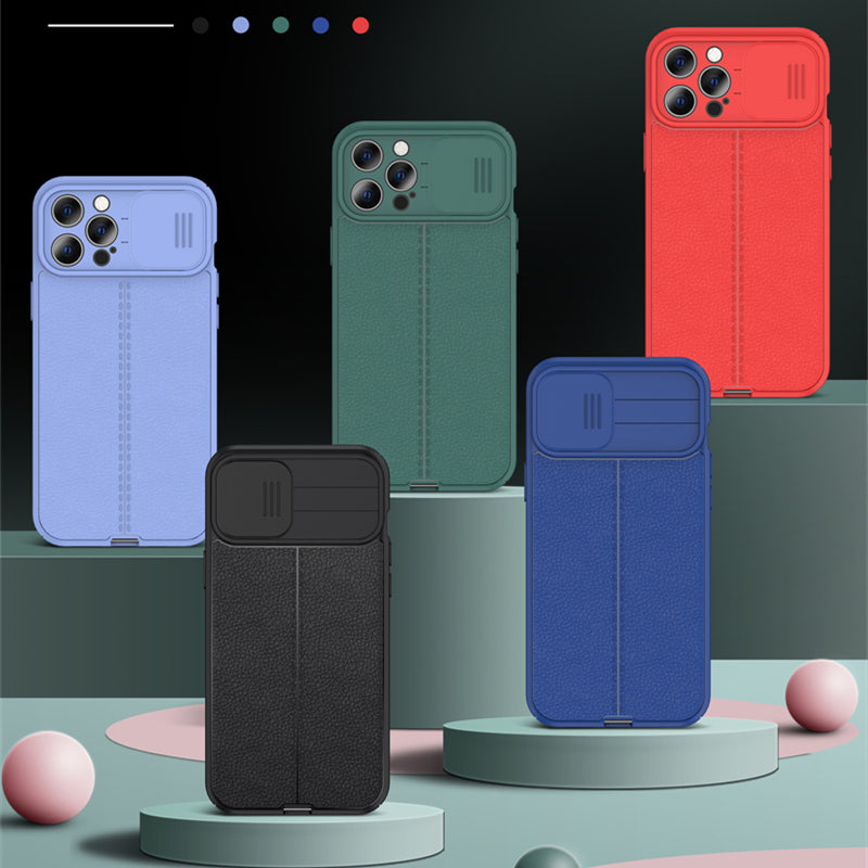 Premium Camera Slider Lens with Luxurious Leather Texture iPhone Case | MagSafe Case with Full Protection and Camera Lens Cover for Apple iPhone 16/15/14/13/12 Pro Max Plus Mini | Heavy Duty Phone Case | Premium Protective Case
