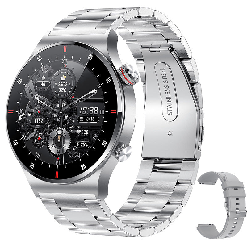 Premium Smartwatch für Männer | Uhr 4 Pro mit AMOLED HD Bildschirm Bluetooth Anruf, GPS Herzfrequenzmessung
