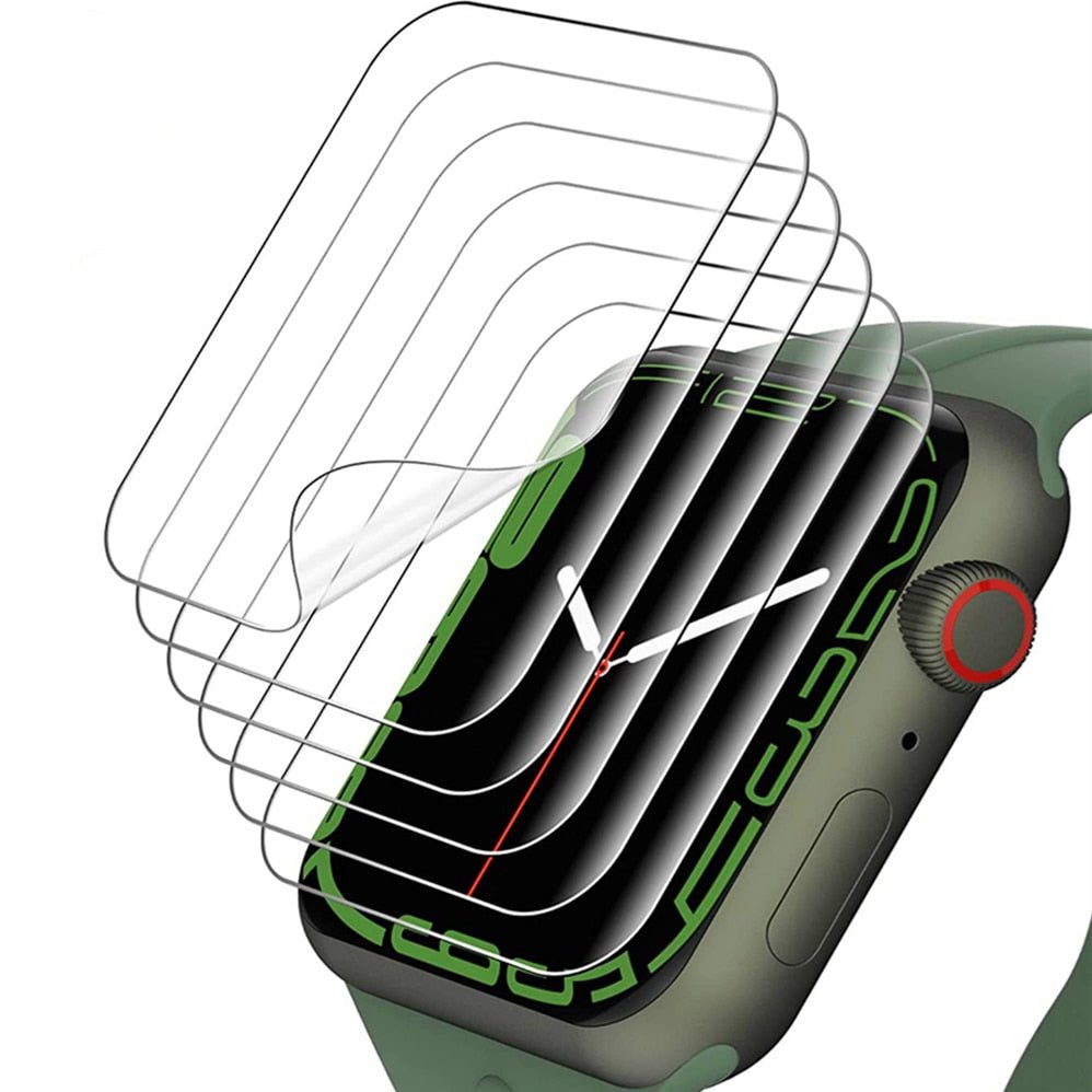 Premium Soft Hydrogel Displayschutzfolie für Apple Watch 10/9/8/7/6/5/4/3/2/1 & Ultra 2/1, SE: 2024, 2023, 2022, 2021, 2020,